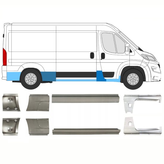 Reparaturblech-Set für Opel Movano 2021-2026 / Links+Rechts 16445
