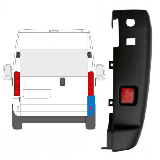 Stoßstange Ecke hinten 180 Grad für Opel Movano 2021-2026 / Rechts 16036