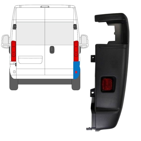 Stoßstange Ecke hinten 270 Grad für Opel Movano 2021-2026 / Rechts 15795