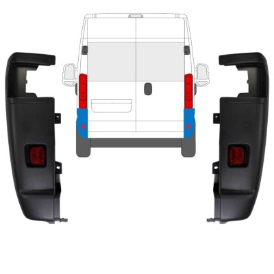 Stoßstange Ecke hinten 270 Grad für Opel Movano 2021-2026 / Links+Rechts / Satz 15797