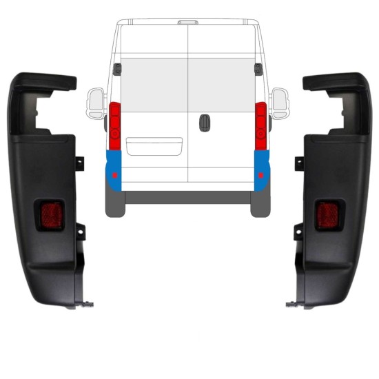 Stoßstange Ecke hinten 270 Grad für Opel Movano 2021-2026 / Links+Rechts / Satz 15797