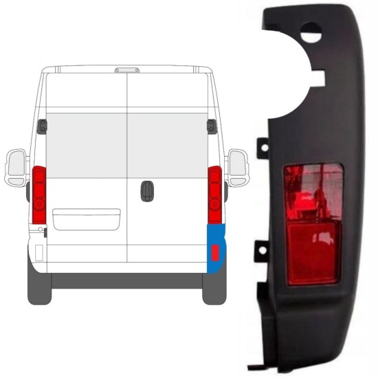 Ecke der hinteren Stoßstange mit Lampe für Opel Movano 2021-2026 / Rechts / Satz 15794