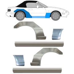 Reparaturblech Schweller + vorderer + hinterer Kotflügel für Mazda MX-5 1989-1998 / Links+Rechts / Satz 12582