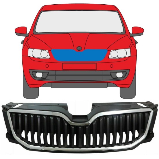 Verchromter Kühlergrill für Skoda Octavia III 2013-2017 9354