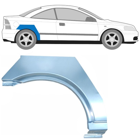 Reparaturblech Kotflügel hinten für Opel Astra G 1998-2009 / Rechts / COUPE 15959