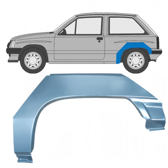 OPEL CORSA A 1982-1993 3 TÜR RADLAUF REPARATURBLECH / LINKS