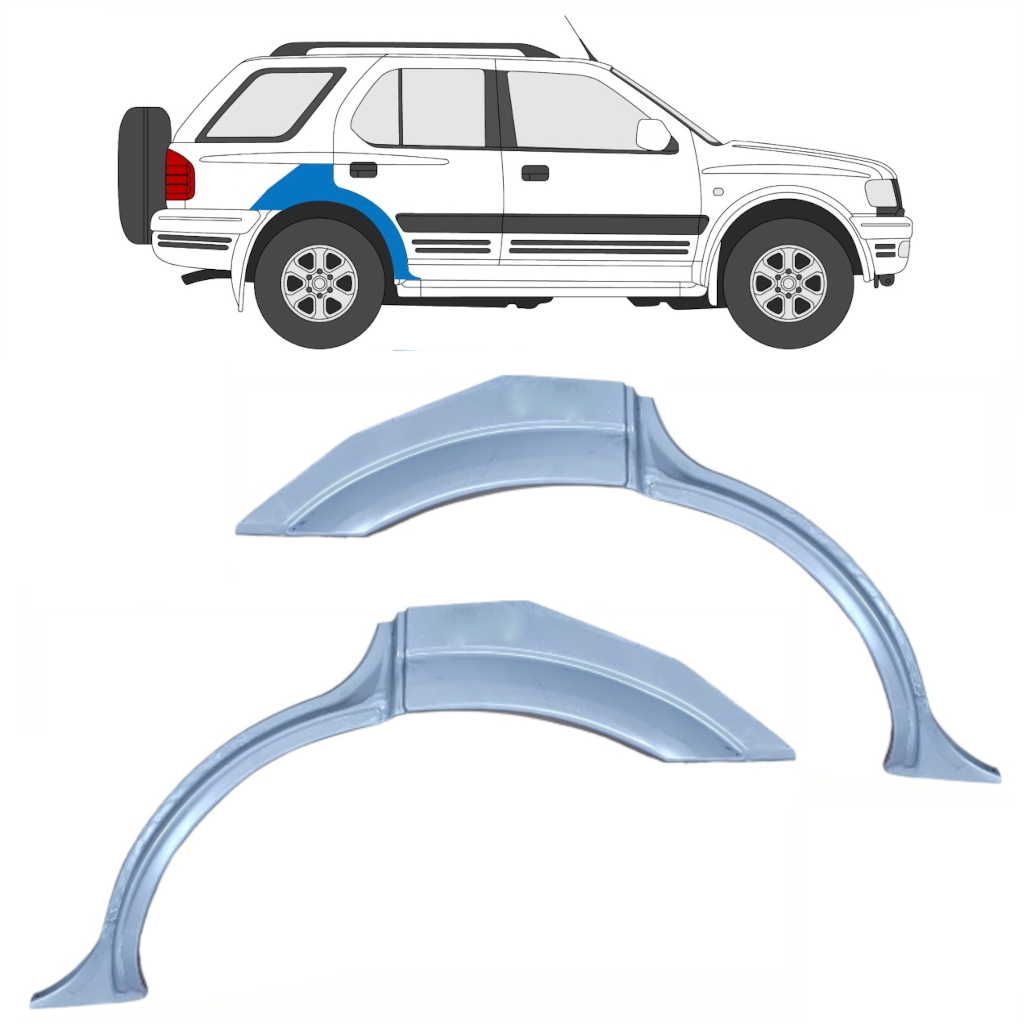 Reparaturblech Kotflügel Hinten Für Opel Frontera B 1999-2002 / Links+Rechts / Satz 10375