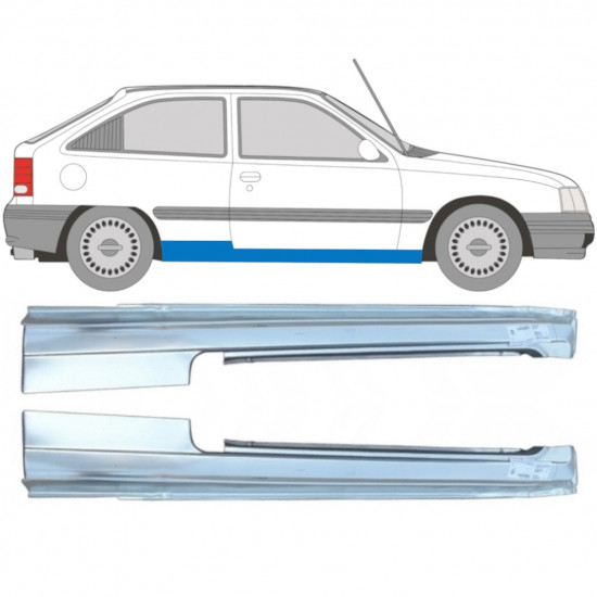 OPEL KADETT 1984-1993 3 TÜR SCHWELLER REPARATURBLECH / SATZ