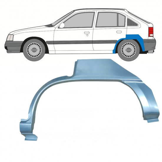 OPEL KADETT 1984-1993 5 TÜR RADLAUF REPARATURBLECH / LINKS