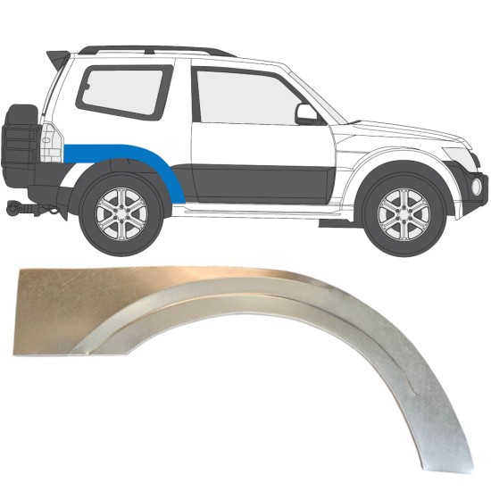 Reparaturblech Kotflügel hinten für Mitsubishi Pajero 2006-2021 / Rechts 14837
