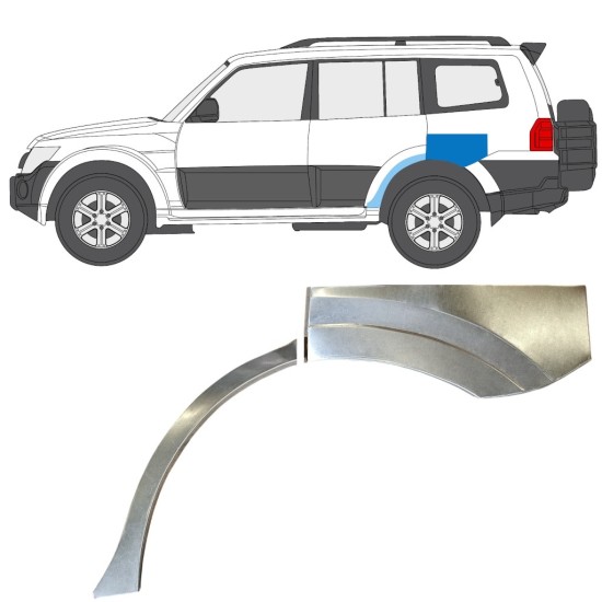 Reparaturblech Kotflügel hinten für Mitsubishi Pajero 2006-2021 / Links 14841