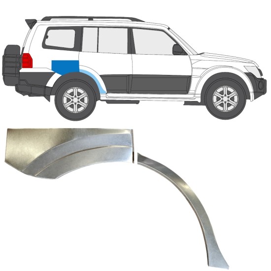 Reparaturblech Kotflügel hinten für Mitsubishi Pajero 2006-2021 / Rechts 14840