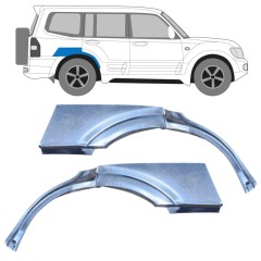Reparaturblech Kotflügel hinten für Mitsubishi Pajero 1999-2006 / Links+Rechts / Satz 9674