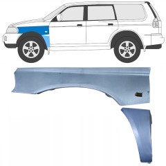 Reparaturblech Kotflügel vorne für Mitsubishi Pajero Sport 1996-2008 / Links / Satz 8543