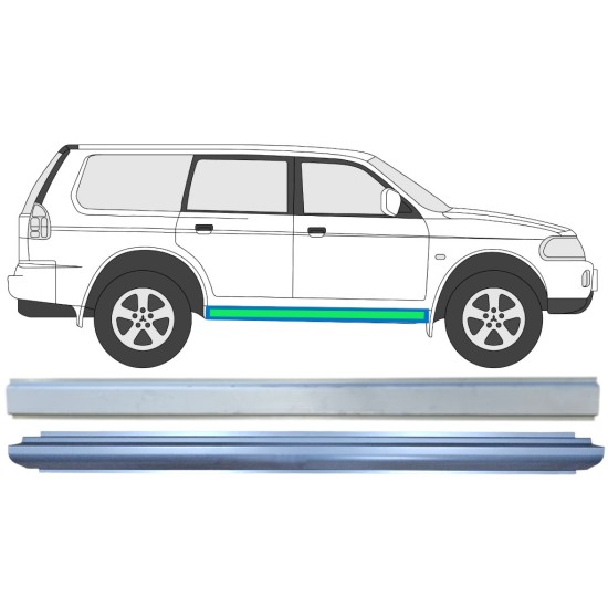 Reparaturblech innen + außen Schweller für Mitsubishi Pajero Sport 1996-2008 / Links = Rechts (symmetrisch) / Satz 14873 Reparaturblech innen + außen Schweller für Mitsubishi Pajero Sport 1996-2008 / Links = Rechts (symmetrisch) / Satz 14873