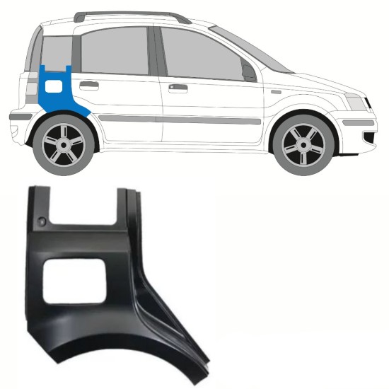 Reparaturblech Kotflügel hinten für Fiat Panda 2003-2012 / Rechts 10751