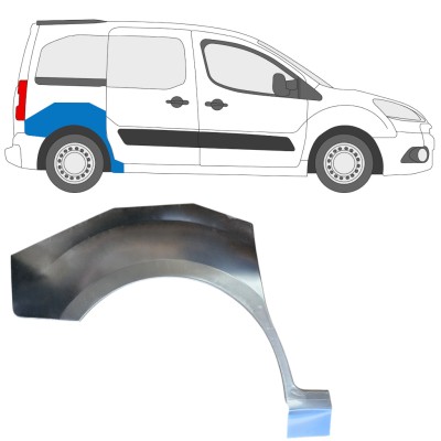 Reparaturblech Kotflügel hinten für Peugeot Partner 2008-2018 / Rechts 15865
