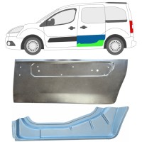 Reparaturblech für Schiebetür, außen unten für Citroen Berlingo 2008-2018 / Links 17087