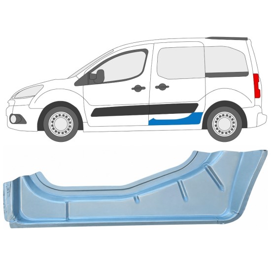 Reparaturblech innere Schiebetür für Citroen Berlingo 2008-2018 / Links 17071
