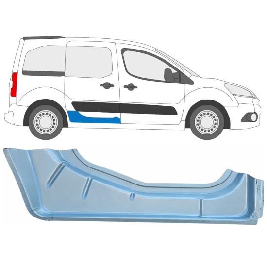 Reparaturblech innere Schiebetür für Citroen Berlingo 2008-2018 / Rechts 17070