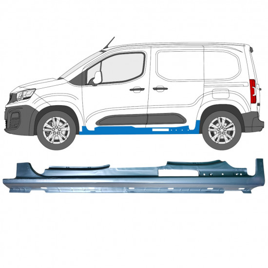 Voll schweller für Peugeot Partner 2018-2023 / Links 12876