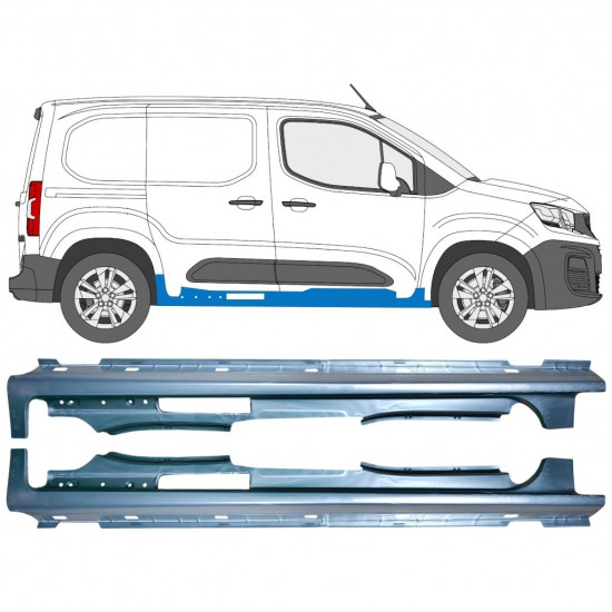 Voll schweller für Peugeot Partner 2018-2023 / Links / Rechts / Links+Rechts / Satz 12877