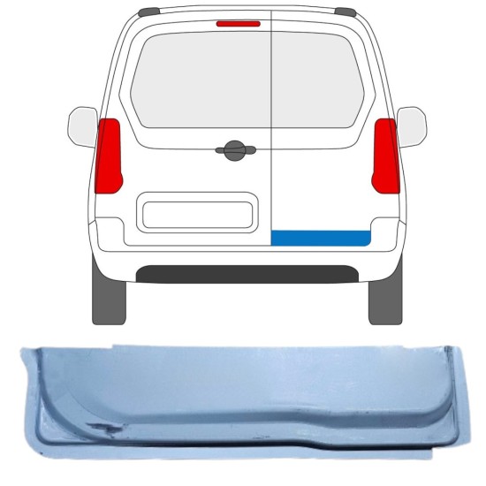 Reparaturblech innere hintere Tür für Peugeot Partner 2008-2018 / Rechts 16907