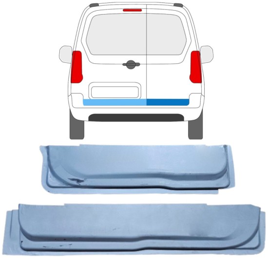 Reparaturblech innere hintere Tür für Peugeot Partner 2008-2018 / Links+Rechts / Satz 16911