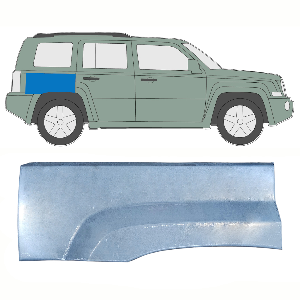 Reparaturblech Kotflügel Hinten Für Jeep Patriot 2006- / Rechts 10303