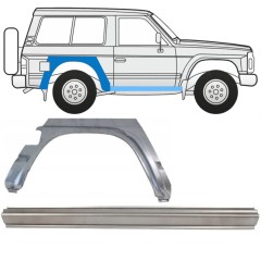 Reparaturblech Schweller + Kotflügel hinten für Nissan Patrol Y60 GY60 1990-1997 / Rechts / Satz 11540
