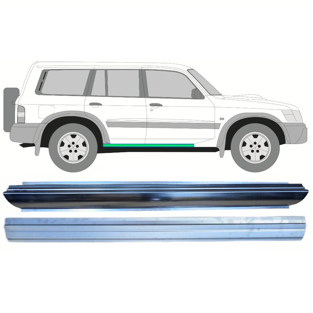 Reparaturblech Innen + Außen Schweller Für Nissan Patrol Y61 Gy61 1997-2009 / Links = Rechts (Symmetrisch) / Satz 10367