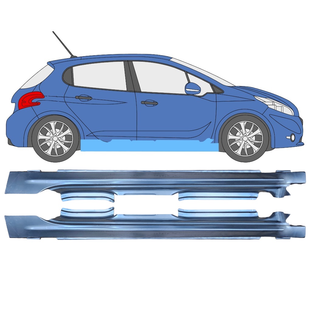 Voll Schweller Für Peugeot 208 2012-2019 / Links+Rechts / Satz 11619