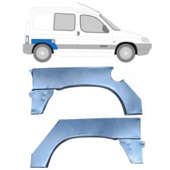 Reparaturblech Kotflügel hinten für Citroen Berlingo 1996-2008 / Links+Rechts / Satz 14060