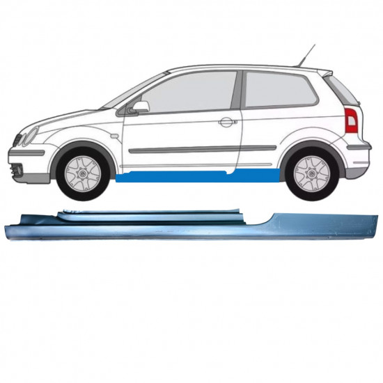 Voll schweller für Volkswagen Polo 2001-2009 / Links 12857