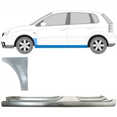 Voll schweller + Reparaturblech Kotflügel vorne für Volkswagen Polo 2001-2009 / Links / Satz 8730