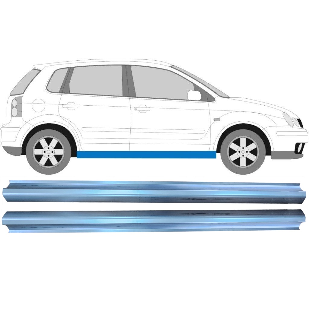 Reparaturblech Schweller Für Volkswagen Polo 2001-2009 / Links = Rechts (Symmetrisch) / Satz 10491