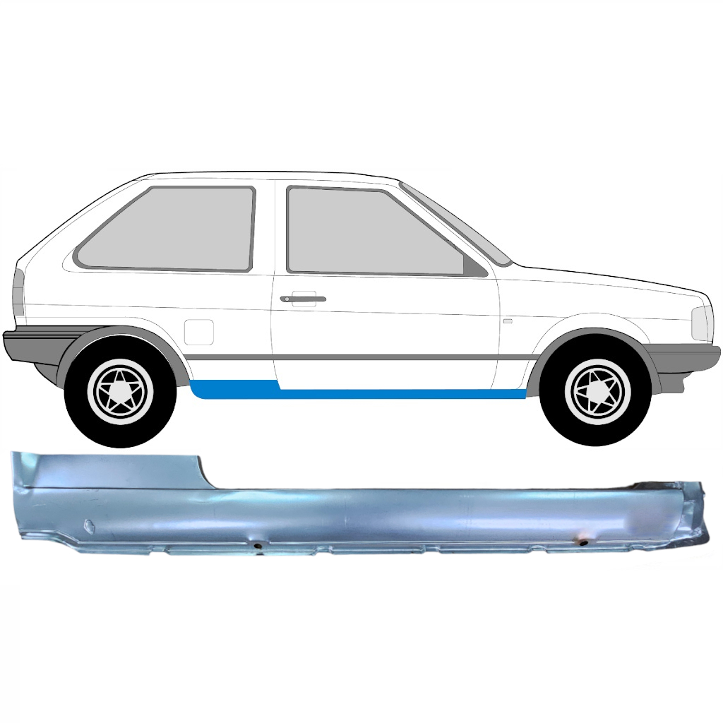 VW POLO 1981-1994 SCHWELLER REPARATURBLECH / RECHTS