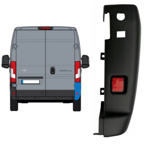 Stoßstange Ecke hinten 180 Grad für Toyota Proace Max 2024- / Rechts 16038