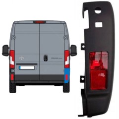 Ecke der hinteren Stoßstange mit Lampe für Toyota Proace Max 2024- / Rechts 15937