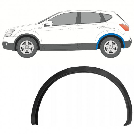 NISSAN QASHQAI 2007-2013 HINTEN RADLAUFVERBREITERUNG / LINKS