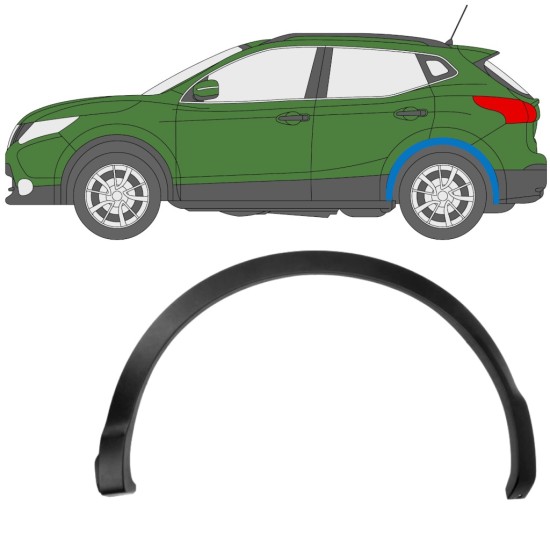 Seitenleiste Kotflügel hinten für Nissan Qashqai 2013-2021 / Links 11780