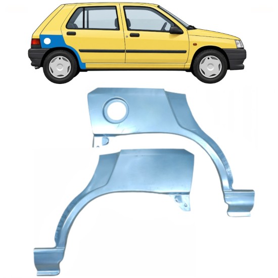 Reparaturblech Kotflügel hinten für Renault Clio I 1990-1998 / Links+Rechts / Satz 9849