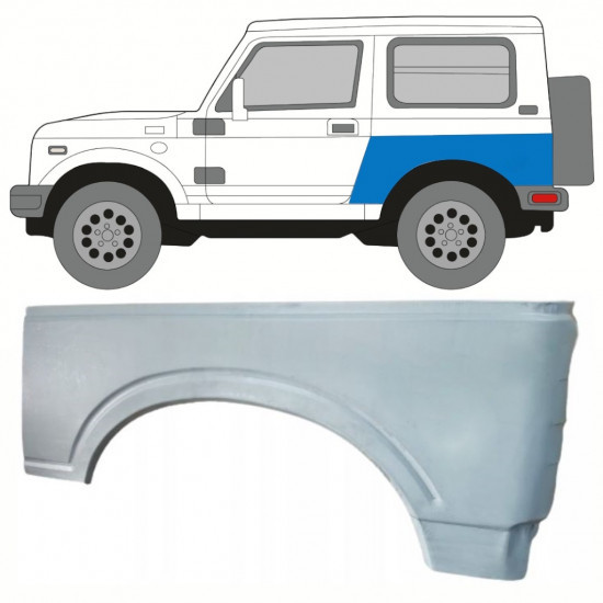 SUZUKI SAMURAI 1981-2004 HINTEN KOTFLÜGEL REPARATURBLECH / LINKS