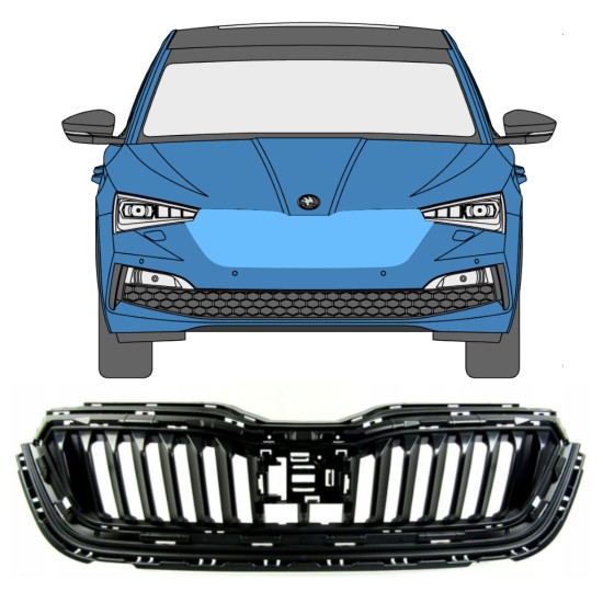 Kühlergrill für Skoda Scala 2019- 16226