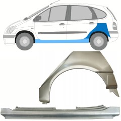 Reparaturblech Schweller + Kotflügel hinten für Renault Megane I Scenic 1995-2003 / Links / Satz 10100