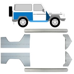 Reparaturblech Schweller + vorderer + hinterer Kotflügel für Mercedes G-Class W460 W461 W463 1979-2017 / Links+Rechts / Satz 9709