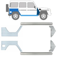 Reparaturblech Schweller + vorderer + hinterer Kotflügel für Mercedes G-Class W460 W461 W463 1979-2017 / Links+Rechts / Satz 9711