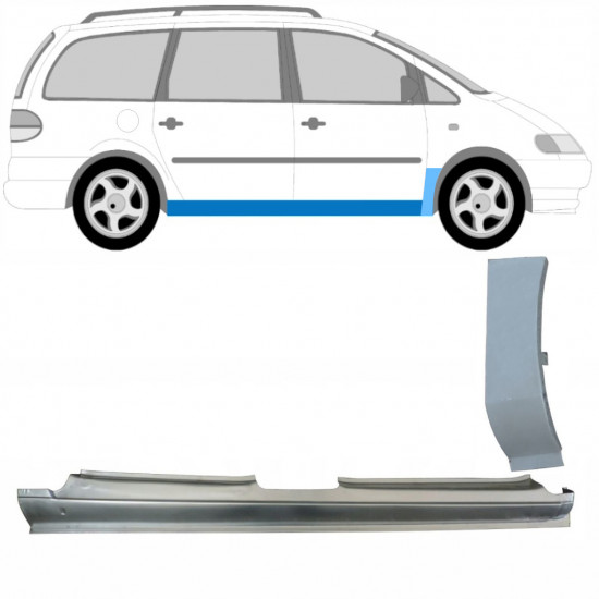 VOLKSWAGEN SHARAN 1995-2010 VOLL SCHWELLER REPARATURBLECH + VORNE KOTFLÜGEL REPARATURBLECH / SATZ / RECHTS