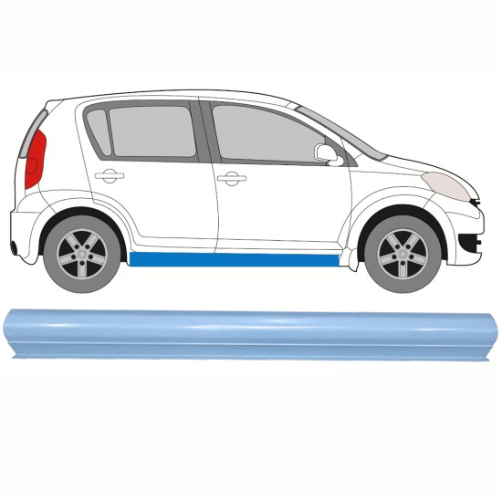 Reparaturblech unterer Schweller für Daihatsu Sirion 2005-2010 / Links = Rechts (symmetrisch) 17266
