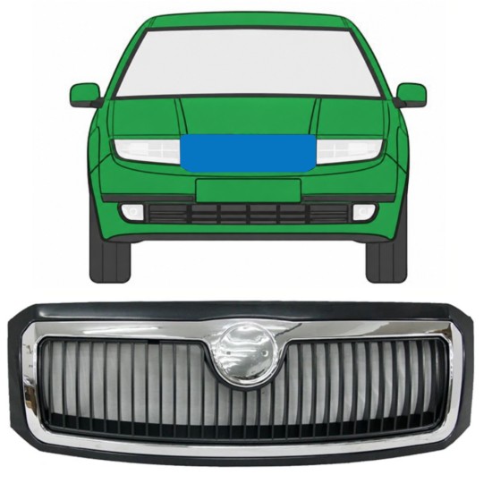 Kühlergrill für Skoda Fabia I 1999-2004 7525